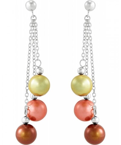 8-9 mm Gelato Freshwater Cultured Ringed Pearl Chain Earrings in Sterling Silver $15.18 Earrings