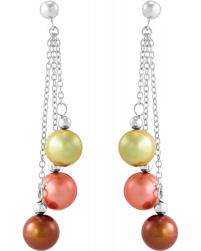 8-9 mm Gelato Freshwater Cultured Ringed Pearl Chain Earrings in Sterling Silver $15.18 Earrings