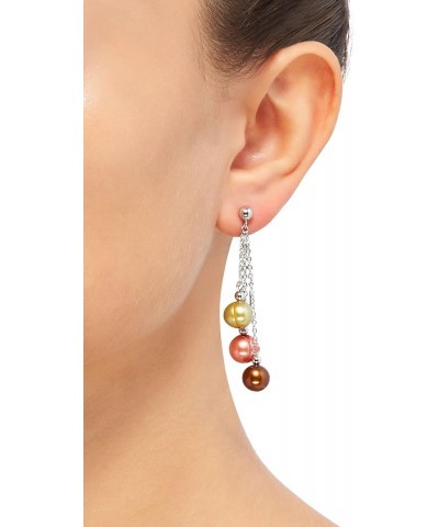 8-9 mm Gelato Freshwater Cultured Ringed Pearl Chain Earrings in Sterling Silver $15.18 Earrings