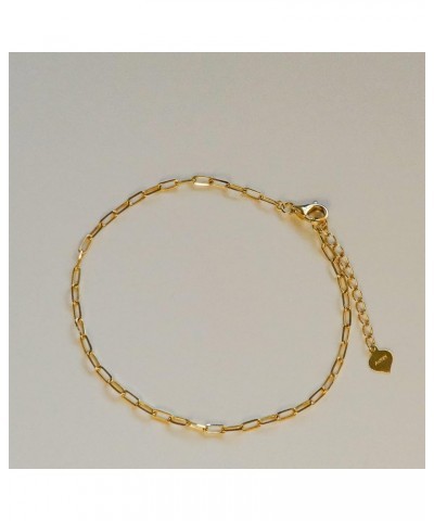 14K Yellow Gold Dainty Paper Clip Chain Necklace 18'' | Paperclip Link 18" Chain Necklace in 14k Gold Bracelet - 6.5''+1'' ex...