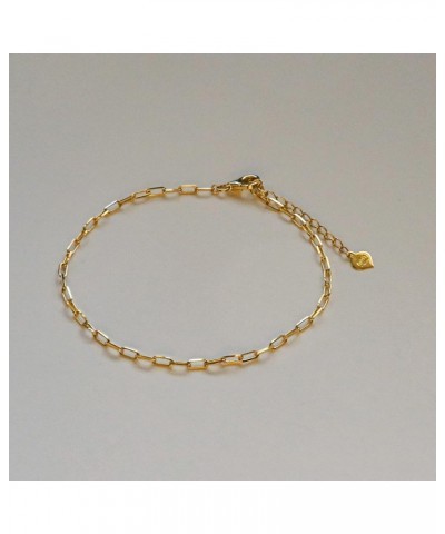 14K Yellow Gold Dainty Paper Clip Chain Necklace 18'' | Paperclip Link 18" Chain Necklace in 14k Gold Bracelet - 6.5''+1'' ex...