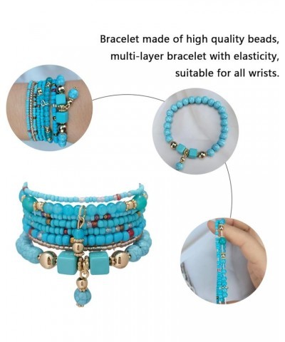 22-60PCS 8mm Gemstones Beaded Bracelets Round Bead Crystal Bracelets for Women,Elastic Stretch Adjustable Bracelet Unisex 4 P...