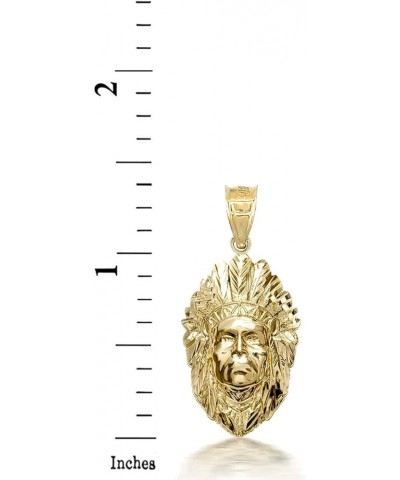 10K Yellow, White, or Rose Gold Native American Chief Head Pendant - Choice of Metal 10K Yellow Gold $125.05 Pendants