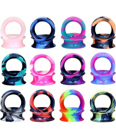 24pcs-100pcs Colorful Silicone Ear Gauges Double Flared Ear Tunnels Set Stretchers Expander Ear Piercing Jewelry 24pcs, 0G $1...