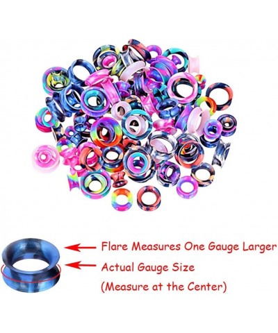 24pcs-100pcs Colorful Silicone Ear Gauges Double Flared Ear Tunnels Set Stretchers Expander Ear Piercing Jewelry 24pcs, 0G $1...