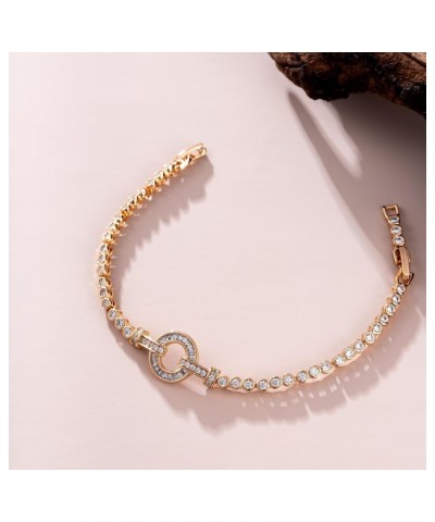 18K Gold Plated Classic Tennis Bracelet Rose Gold Bracelets for Women Vibrant Cubic Zirconia Fashion Bracelet Gift Box Includ...