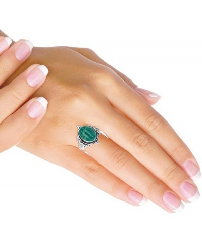 925 Sterling Silver Statement Ring for Women 10x14 Oval Gemstone Handmade Jewelry for Gift (99016_R) Amazonite $14.96 Rings