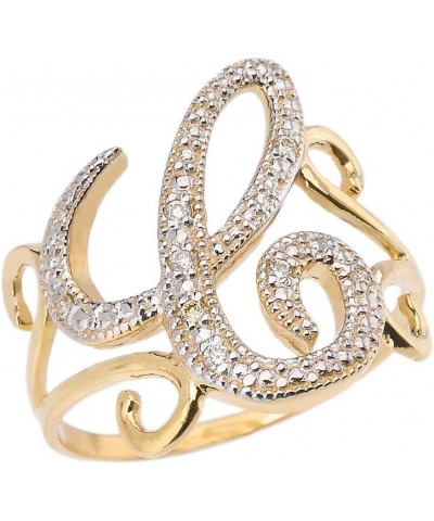 10k Yellow Gold Modern Cursive C Diamond $64.35 Rings