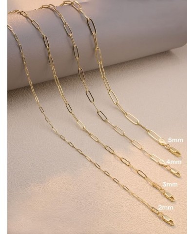 925 Sterling Silver Paperclip Chain 2/3/4/5mm Necklace for Women Men Silver/Gold Link Chain Necklace for Women 16/18/20/22/24...