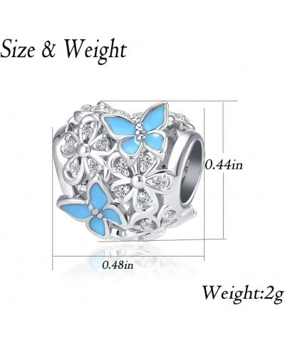 Butterfly Flower Heart Charm Bead for Women Girl Bracelets Grandma Mother Sister Best Friends Birthday Gifts Purple $7.91 Bra...