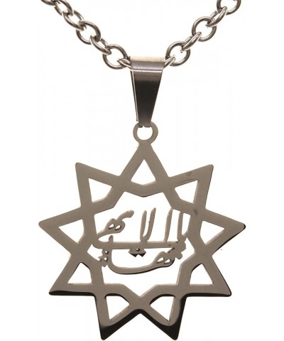 Unisex Nine Point Bahaism Bahai Star Necklace Chain Baha u llah Silver Plated $10.17 Necklaces