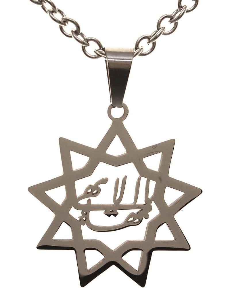 Unisex Nine Point Bahaism Bahai Star Necklace Chain Baha u llah Silver Plated $10.17 Necklaces