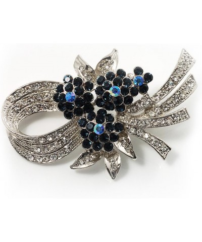 Stunning Bow Corasge Crystal Brooch (Clear&Navy Blue) $21.31 Brooches & Pins