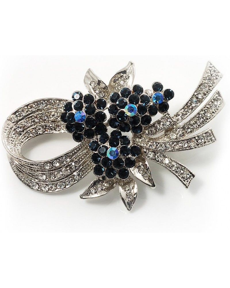 Stunning Bow Corasge Crystal Brooch (Clear&Navy Blue) $21.31 Brooches & Pins