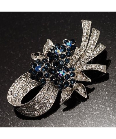 Stunning Bow Corasge Crystal Brooch (Clear&Navy Blue) $21.31 Brooches & Pins