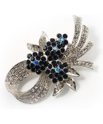 Stunning Bow Corasge Crystal Brooch (Clear&Navy Blue) $21.31 Brooches & Pins