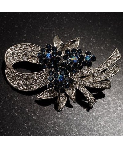 Stunning Bow Corasge Crystal Brooch (Clear&Navy Blue) $21.31 Brooches & Pins