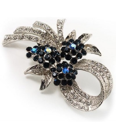 Stunning Bow Corasge Crystal Brooch (Clear&Navy Blue) $21.31 Brooches & Pins