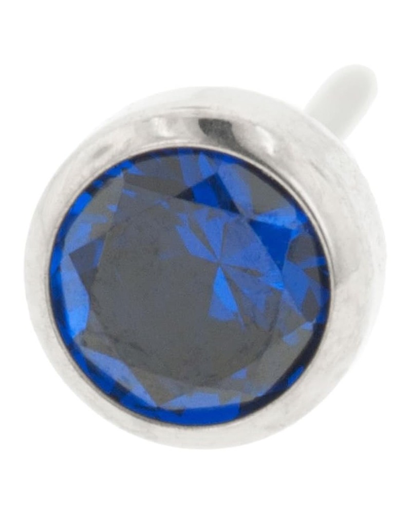 Threadless Titanium Bezel-Set Gem End - Small (2.5 mm) Sapphire $16.55 Body Jewelry