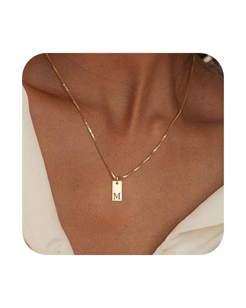 Initial Necklaces for Women, Dainty Gold Letter Necklace 14k Gold Plated Personalized Name Necklace Simple Gold Initial Neckl...