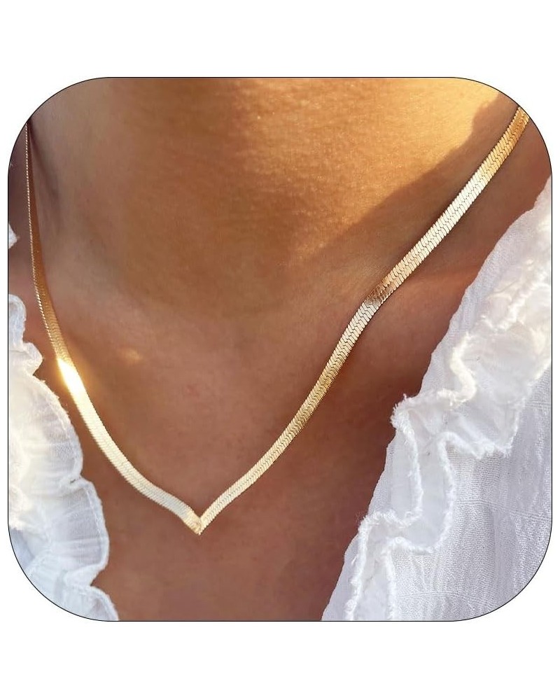 Chunky Gold Necklace Gold Lariat Necklace Body Chain Jewelry for Women Long Necklaces for Women Trendy Twist Herringbone Y Sh...