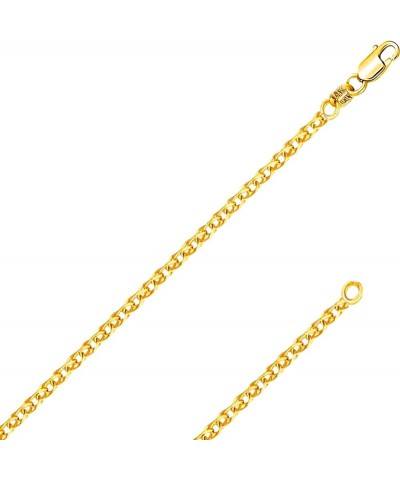 REAL Solid 14K Yellow Gold 1.50mm,1.7mm, 2.0mm Flat Open Wheat Spiga Chain Necklace with Lobster Claw Clasp | Multiple Length...