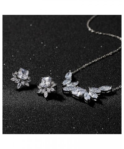 Wedding Jewelry Set for Women, Cubic Zirconia Necklace Earrings Set for Bride Bridesmaid, Bridal Jewelry for Wedding Prom 01....