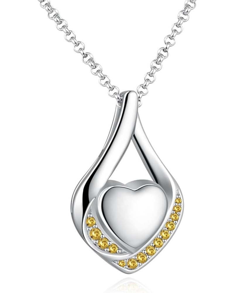 Cremation Jewelry 925 Sterling Silver Teardrop Urn Necklace for Ashes Heart Shape Memorial Keepsake Pendant for Human Ashes f...