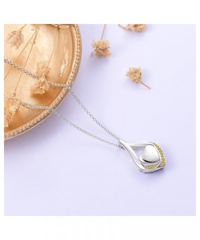 Cremation Jewelry 925 Sterling Silver Teardrop Urn Necklace for Ashes Heart Shape Memorial Keepsake Pendant for Human Ashes f...