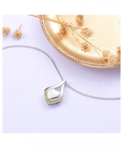 Cremation Jewelry 925 Sterling Silver Teardrop Urn Necklace for Ashes Heart Shape Memorial Keepsake Pendant for Human Ashes f...