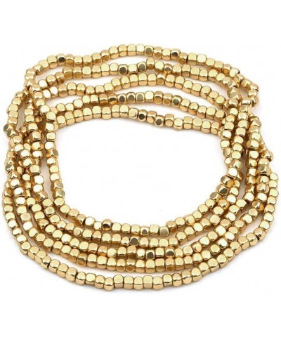 Women's Chic Set Of 5 Seed Bead Nugget Stretch Bracelet, 6.75 Matte Gold Tone $17.27 Bracelets