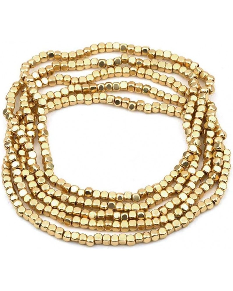 Women's Chic Set Of 5 Seed Bead Nugget Stretch Bracelet, 6.75 Matte Gold Tone $17.27 Bracelets