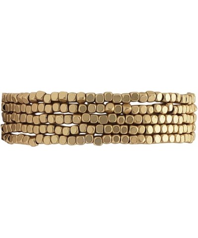 Women's Chic Set Of 5 Seed Bead Nugget Stretch Bracelet, 6.75 Matte Gold Tone $17.27 Bracelets