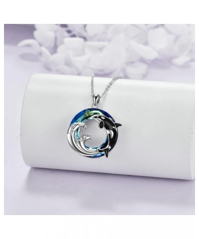 Orca Necklace Sterling Silver Crystal Killer Whale Necklace Ocean Pendant Jewelry Gifts for Women Men Orca Necklace $22.03 Ne...