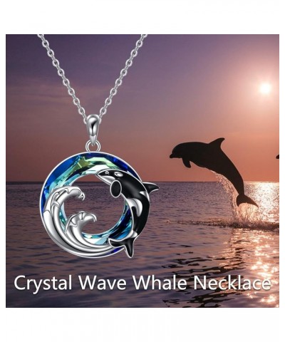 Orca Necklace Sterling Silver Crystal Killer Whale Necklace Ocean Pendant Jewelry Gifts for Women Men Orca Necklace $22.03 Ne...