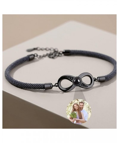 Custom Infinity Endless Love Photo Bracelets with Picture inside Personalized Braided Rope memorial bracelet Custom Picture C...