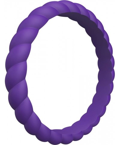 Womens Thin Swivel Wedding Bands - Stackable Silicone Wedding Rings - 2.5mm Wide - 2mm Thick 1 Ring - Dark Purple $6.71 Rings