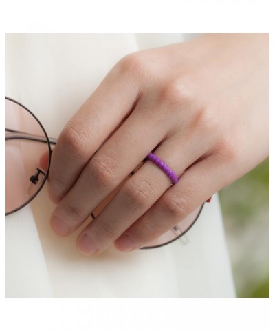 Womens Thin Swivel Wedding Bands - Stackable Silicone Wedding Rings - 2.5mm Wide - 2mm Thick 1 Ring - Dark Purple $6.71 Rings