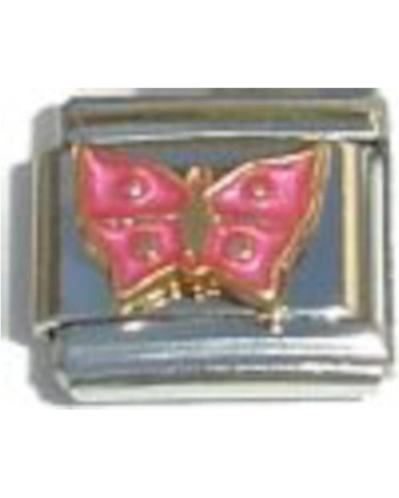 Flying Pink Butterfly Italian Charm $7.08 Bracelets