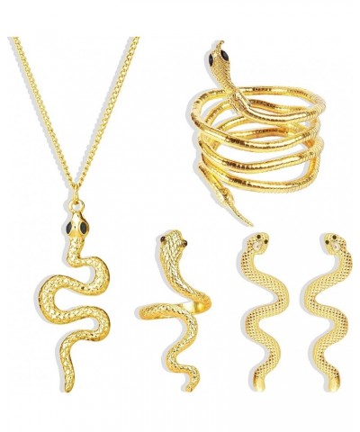 Snake Jewelry Set for Women Snake Dangle Drop Earrings for Teen Girls Silver Gold Winding Snake Pendent Necklace Punk Snake W...