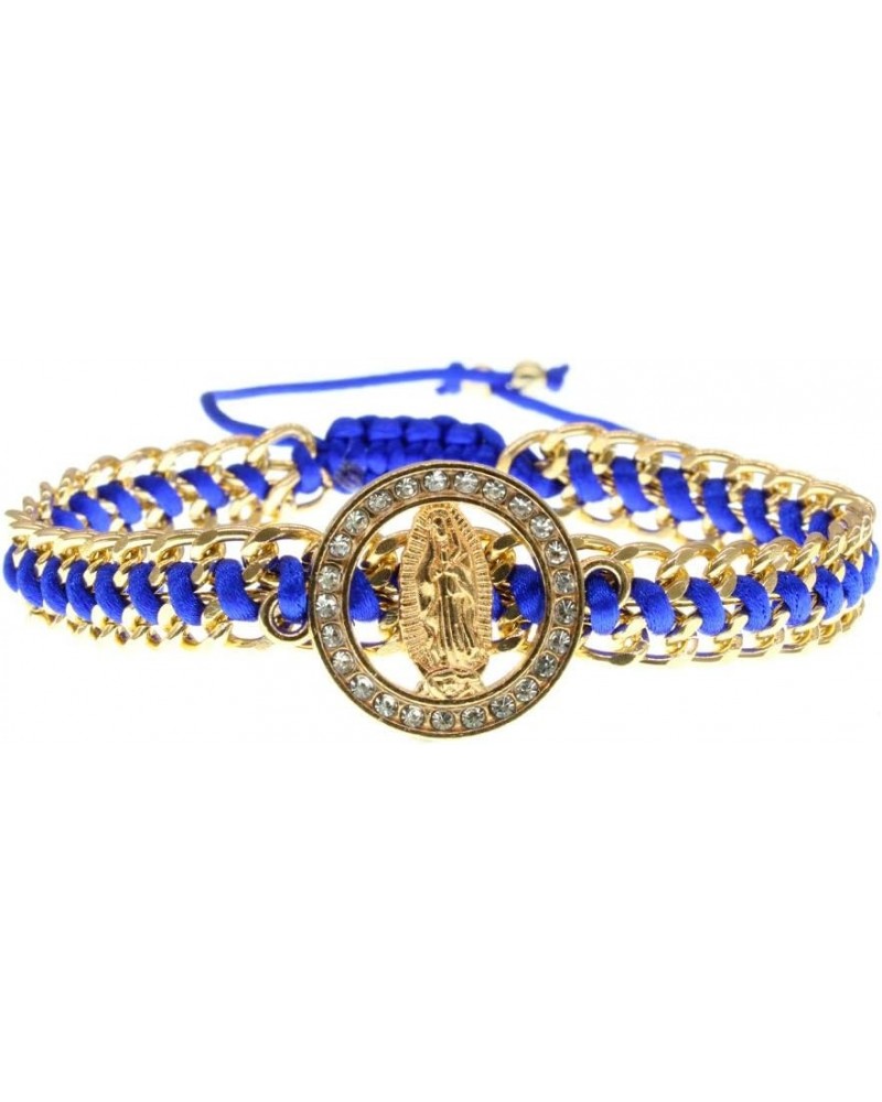 Virgin Mary Blue Gold Color Chain String Adjustable Bracelet $6.75 Bracelets