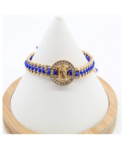 Virgin Mary Blue Gold Color Chain String Adjustable Bracelet $6.75 Bracelets