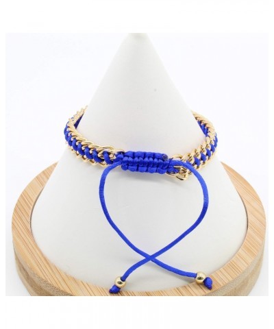 Virgin Mary Blue Gold Color Chain String Adjustable Bracelet $6.75 Bracelets