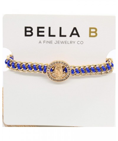 Virgin Mary Blue Gold Color Chain String Adjustable Bracelet $6.75 Bracelets