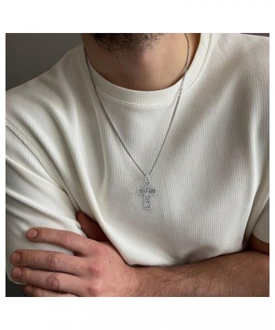 St Michael Necklace for Men 925 Sterling Silver Cross Archangel Michael Necklace Protection Amulet Jewelry Gifts for Men Wome...