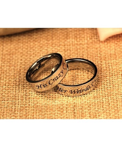 His Crazy/Her Weirdo Heart Ring Stainless Steel Engagement Wedding Band for Women Men Couple Her Weirdo, Size 13 $8.99 Sets