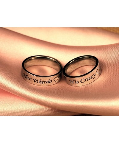 His Crazy/Her Weirdo Heart Ring Stainless Steel Engagement Wedding Band for Women Men Couple Her Weirdo, Size 13 $8.99 Sets