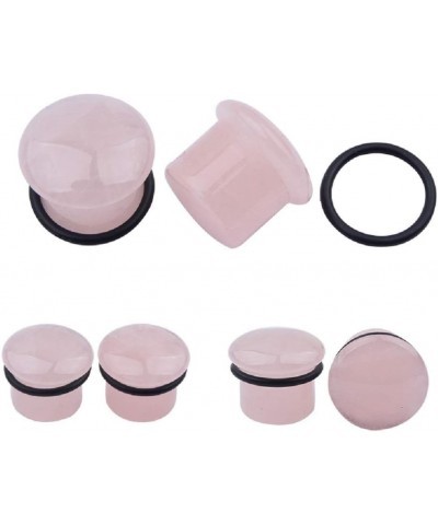 Single Flared Rose Rose Quartz Ear Gauges Plugs Tunnels Expanders Natural Stone Earrings Piercing Jewelry (9/16"(14mm)) $7.79...