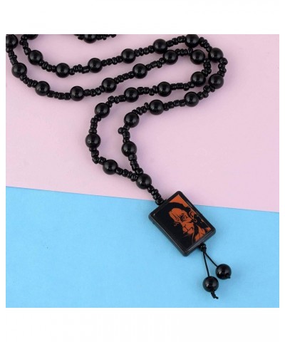 Imagine Mart Lord Ram Bhakt Hanuman Religious Onyx Beads Mala Pendant Necklace For Men Women Black $13.92 Necklaces