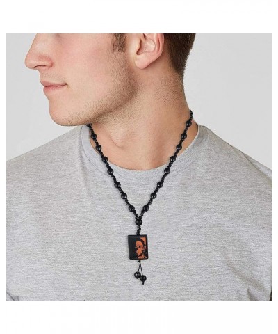 Imagine Mart Lord Ram Bhakt Hanuman Religious Onyx Beads Mala Pendant Necklace For Men Women Black $13.92 Necklaces